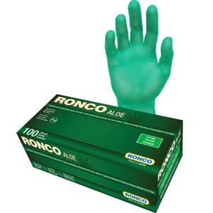 RONCO Aloe Synthetic Green Disposable Glove Powder Free Large 100x10